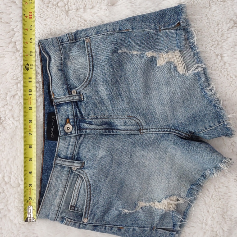 Kendall & Kylie Women's Blue Denim Shorts - Picture 9 of 13